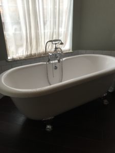 tipping and bath tub