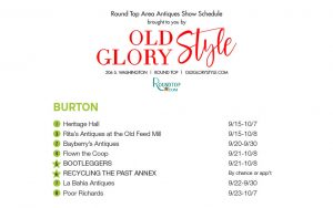 Fall 2017 Round Top Antiques Show Schedule