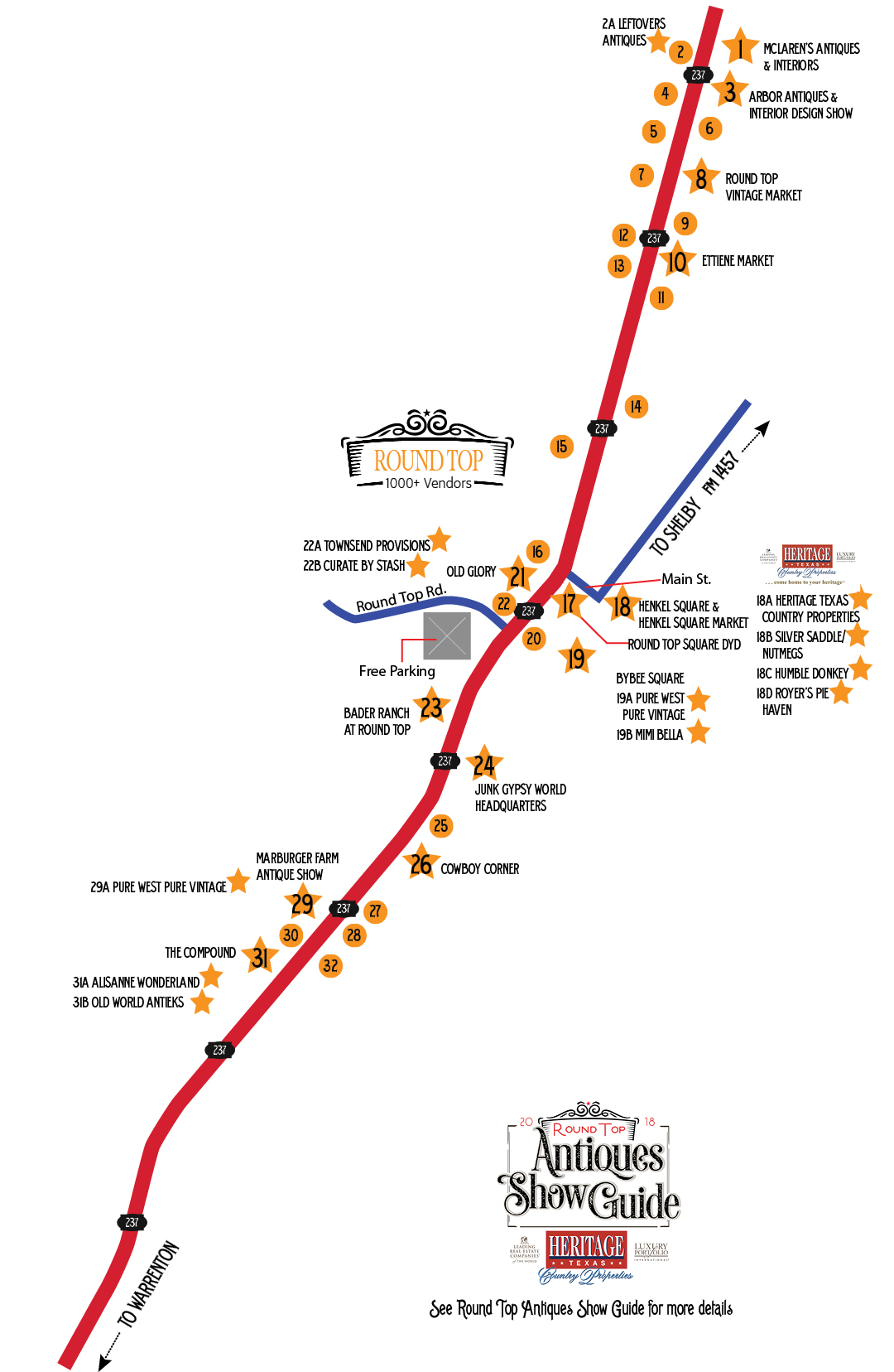 Round Top Antiques Show Map