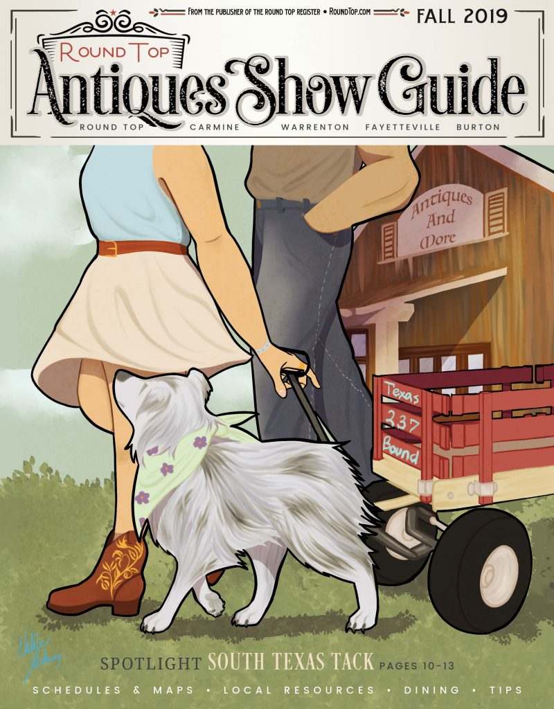 Fall 2019 Round Top Antiques Show Guide Cover art by Natalie Hadaway