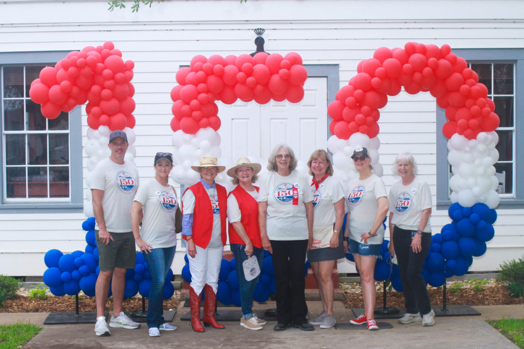 150th Committee from L to R, Mayor Mark Massey, Susannah Mikulin, Sally Reynolds, Lou Ann Phillips, Gloria Hickey, Amy Bone, Ashley Marburger, and Julie Wantland