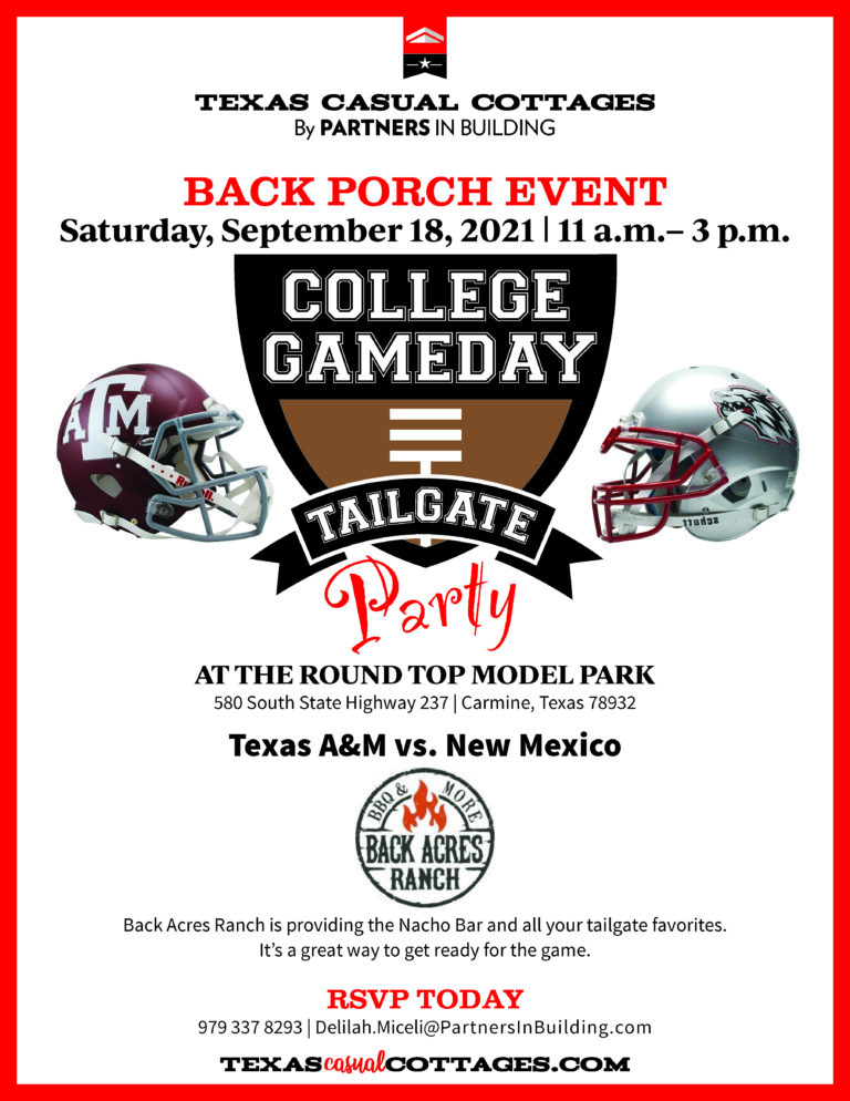 College Gameday Tailgate Party TAMU vs New Mexico Round Top