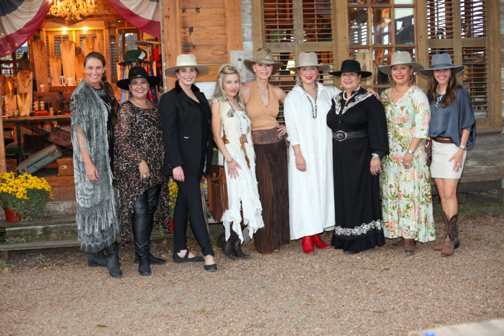 Friends in front of the Vincent Peach store