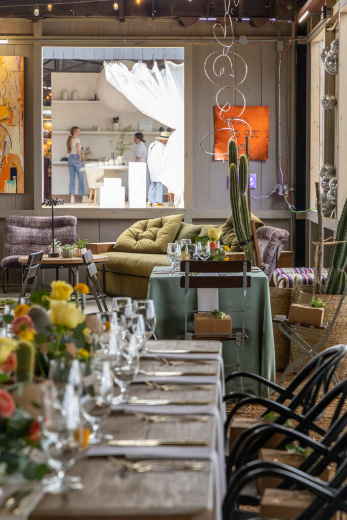 Awaiting guests’ arrival at The Halles Benjamin Moore Designer Dinner (Photo by Jordan Geibel)