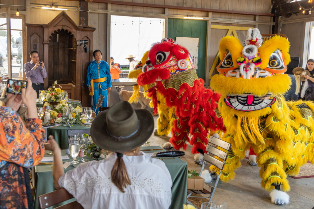 Dancing with the lions at the Benjamin Moore Designer Dinner (Photo by Jordan Geibel)