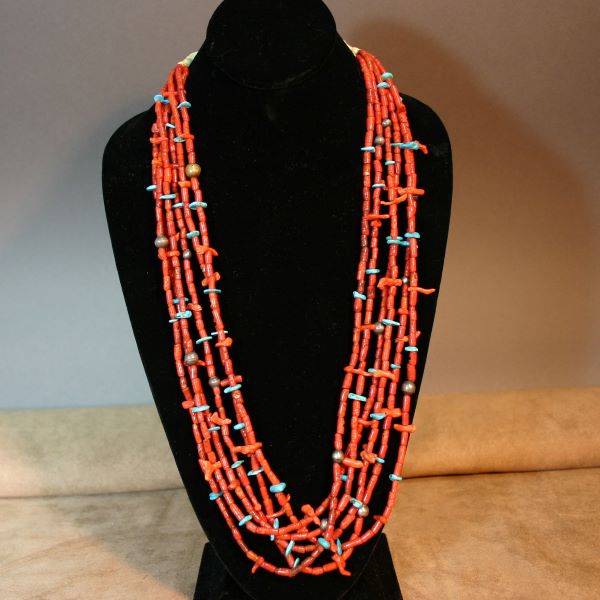coral6strandneclace