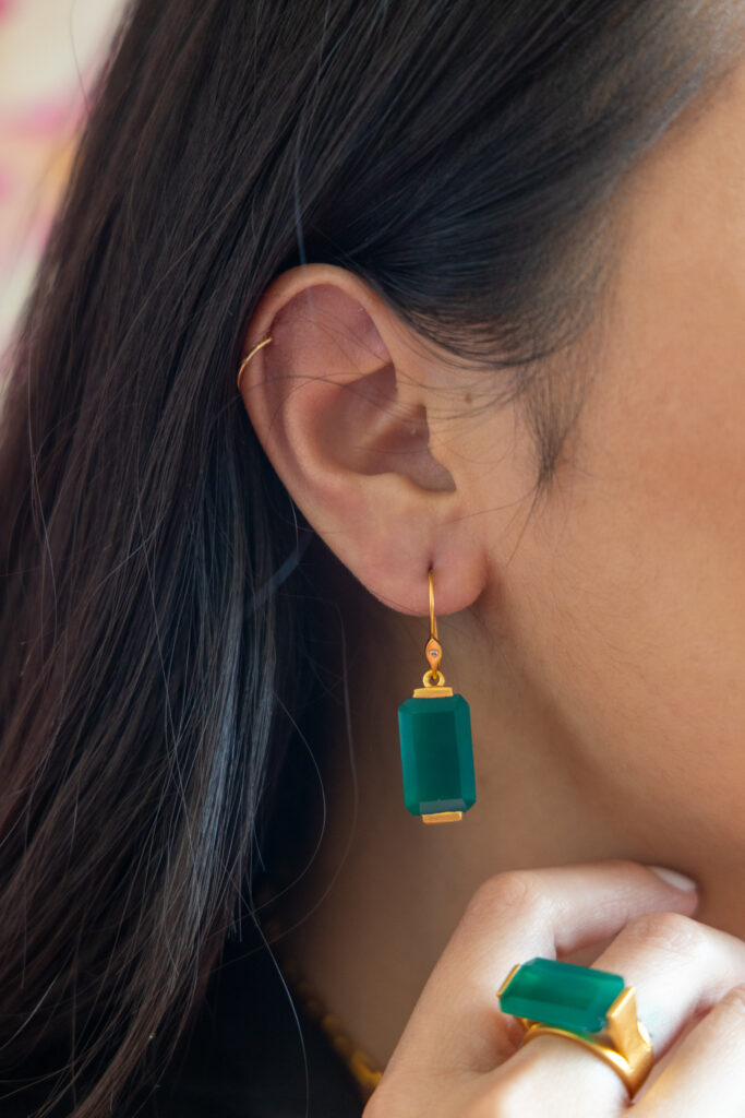 640 Nudest Dark Green Large Gold